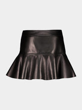 Tom Ford Black Shiny Plonge Leather Mini Skirt