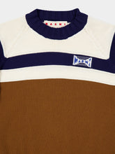 Marni Brown Striped Cotton Knit Sweater