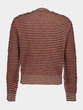 Marni Pink Striped Mohair Wool Crewneck