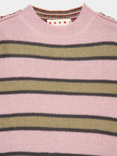 Marni Pink Striped Mohair Wool Crewneck