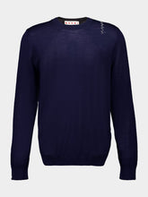 Marni Navy Blue Crewneck Wool Sweater