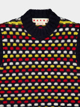 Marni Red and Blue Jacquard Shetland Wool Vest