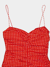 Matteau Tomato Polka Dot Gathered Drop Waist Dress