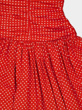 Matteau Tomato Polka Dot Gathered Drop Waist Dress