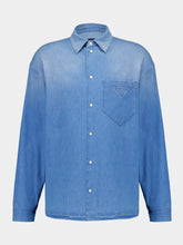 Prada Light Blue Denim Shirt with Mother-of-Pearl Buttons