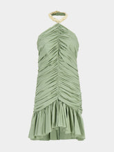 Balmain Olive Green Crepe Mini Dress