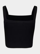 Balmain Black Knit Bralette Top with Buttons