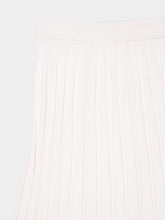 Balmain White Maxi Pleated Flechage Knit Skirt