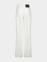 Balmain White High-Waist Straight-Leg Denim Jeans