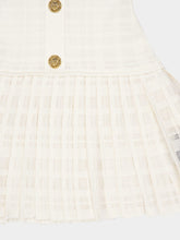 Balmain Natural Sleeveless Mini Dress in Tartan Knit