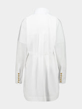 Balmain White Poplin Shirt Dress