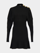 Balmain Black Short Flared Knit Dress