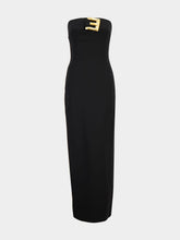 Balmain Black Maxi Belted Bustier Dress