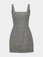 Balmain Black Prince of Wales Wool Mini Dress