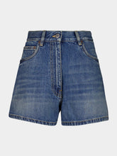 Prada Light Blue High-Waisted Denim Shorts