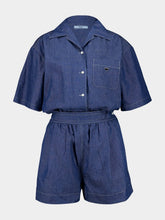 Prada Light Blue Cotton Jumpsuit Shorts