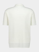 Balmain Natural Monogram Knit Wool Polo Shirt