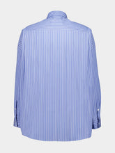 Balmain Blue Relaxed Fit Striped Cotton Shirt