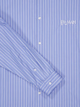 Balmain Blue Relaxed Fit Striped Cotton Shirt