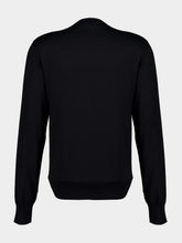 Balmain Black Silk-Cotton Jumper with PB Logo