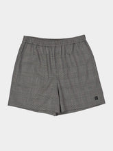 Balmain Black Prince of Wales Satin Relaxed Shorts