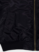 Balmain Black Nylon Bomber with Attitude Embroidery