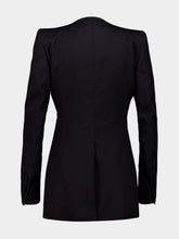 Tom Ford Black Collarless Sharp Wool Silk Panama Jacket
