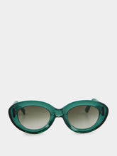 Emmanuelle Khanh Gigi Green Cat-Eye Acetate Sunglasses