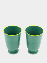 Set of 2 Green Murano Water Glasses