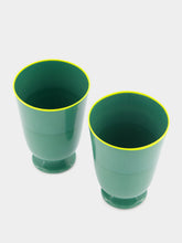 La DoubleJ Set of 2 Green Murano Water Glasses