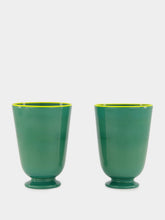 La DoubleJ Green Murano Glasses Set of 2