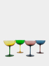 La DoubleJ Set of 4 Rainbow Glass Coupes