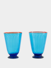 La DoubleJ Turquoise Murano Glass Set of 2