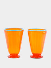 Set of 2 Orange Murano Glasses