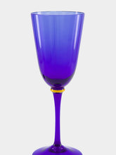 La DoubleJ Set Of 2 Blue Murano Wine Glasses