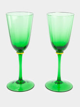 Set of 2 Green Murano Wine Glasses | PDP - Fashion Clinic