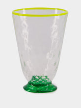 La DoubleJ Set of 2 Quilted Murano Green Glasses