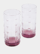 La DoubleJ Solid Pink Bamboo Set of 2 Highball Glasses