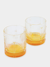 La DoubleJ Solid Amber Bamboo Set of 2 Tumbler Glasses
