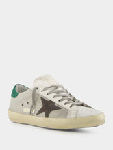 Golden Goose Basalto Grey Superstar Net Sneakers with Suede Star