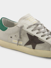 Golden Goose Basalto Grey Superstar Net Sneakers with Suede Star