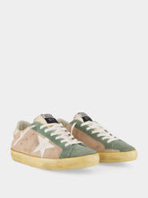 Golden Goose Super-Star Sneakers in Sand and Military Green