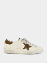 Golden Goose White and Brown Super-Star Leather Sneakers