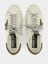 Golden Goose White and Brown Super-Star Leather Sneakers