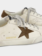 Golden Goose White and Brown Super-Star Leather Sneakers