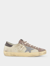 Golden Goose Lilac Grey, Dark Grey and Blue Super-Star Leather Sneakers