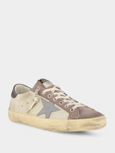 Golden Goose Lilac Grey, Dark Grey and Blue Super-Star Leather Sneakers