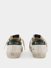 Golden Goose White and Green Superstar Sneakers