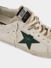 Golden Goose White and Green Superstar Sneakers