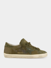 Golden Goose Olive Night Superstar Leather Sneakers with Suede Star
